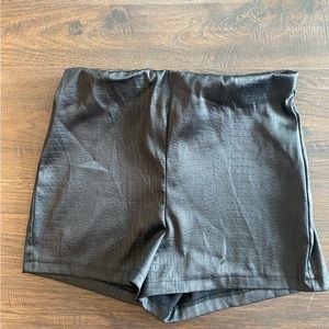 Faux snake skin shorts